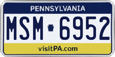 PA license plate MSM6952