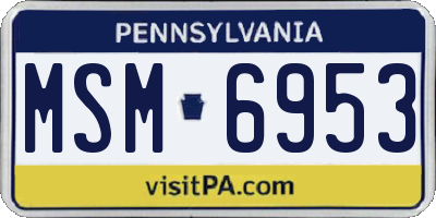 PA license plate MSM6953