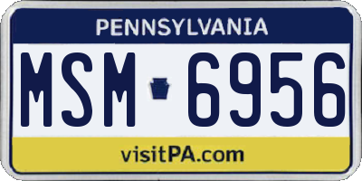 PA license plate MSM6956