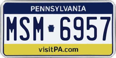 PA license plate MSM6957