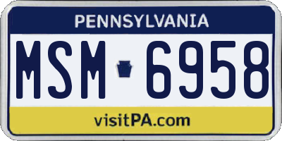 PA license plate MSM6958