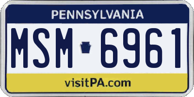 PA license plate MSM6961