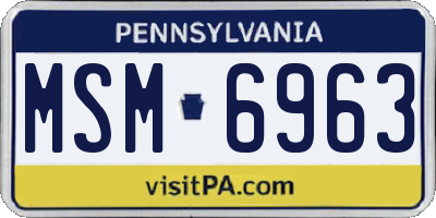 PA license plate MSM6963