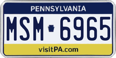 PA license plate MSM6965
