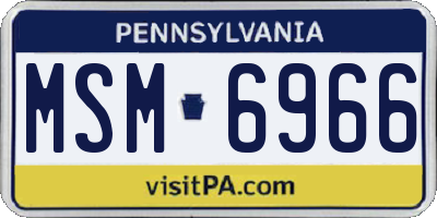 PA license plate MSM6966