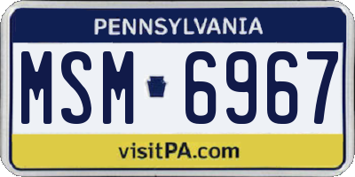 PA license plate MSM6967