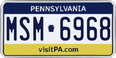 PA license plate MSM6968