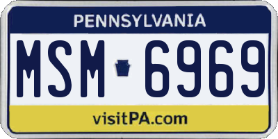PA license plate MSM6969