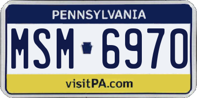 PA license plate MSM6970