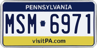 PA license plate MSM6971