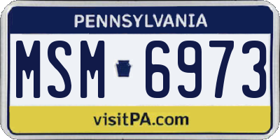 PA license plate MSM6973