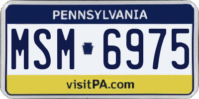 PA license plate MSM6975