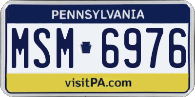 PA license plate MSM6976