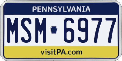 PA license plate MSM6977