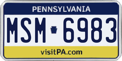 PA license plate MSM6983
