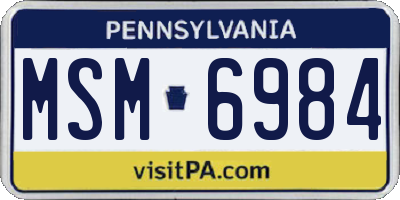 PA license plate MSM6984