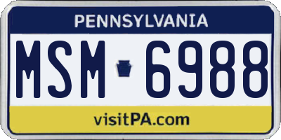 PA license plate MSM6988