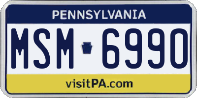 PA license plate MSM6990
