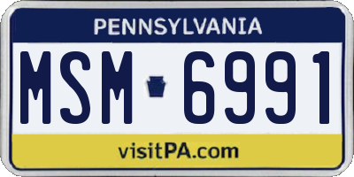 PA license plate MSM6991