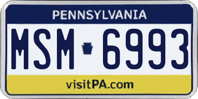 PA license plate MSM6993