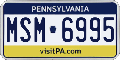 PA license plate MSM6995