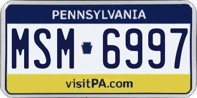 PA license plate MSM6997