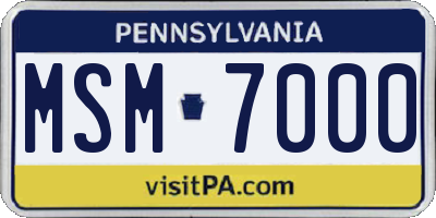 PA license plate MSM7000