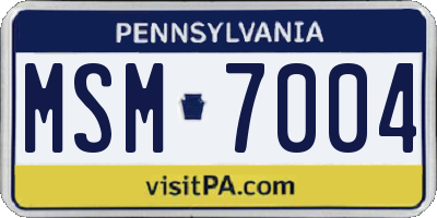 PA license plate MSM7004