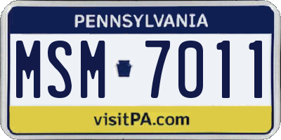 PA license plate MSM7011