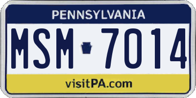 PA license plate MSM7014