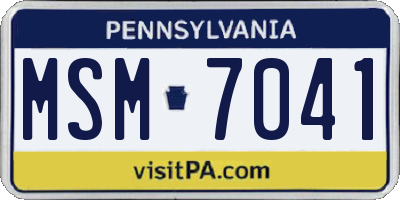 PA license plate MSM7041