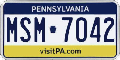PA license plate MSM7042