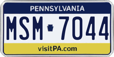 PA license plate MSM7044