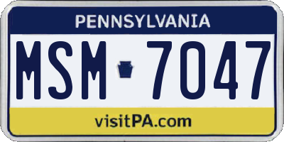 PA license plate MSM7047