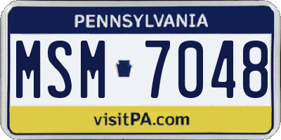 PA license plate MSM7048