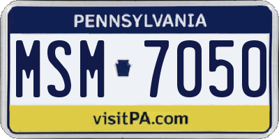 PA license plate MSM7050