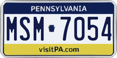 PA license plate MSM7054