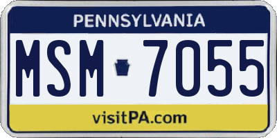 PA license plate MSM7055