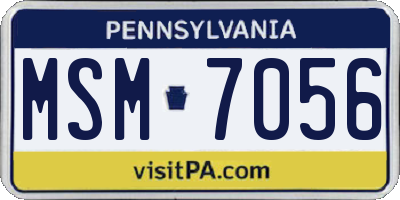 PA license plate MSM7056
