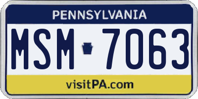 PA license plate MSM7063