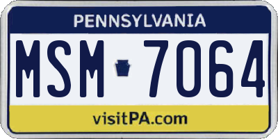 PA license plate MSM7064