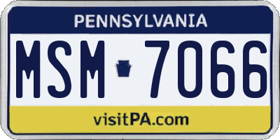 PA license plate MSM7066
