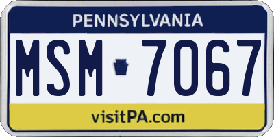 PA license plate MSM7067