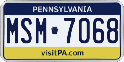 PA license plate MSM7068