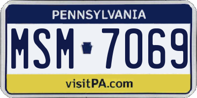 PA license plate MSM7069