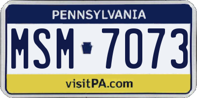 PA license plate MSM7073
