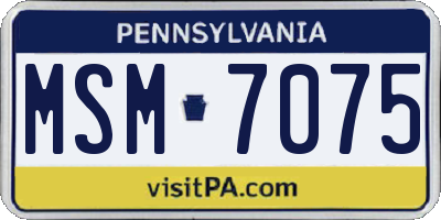 PA license plate MSM7075