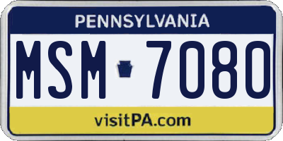 PA license plate MSM7080