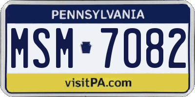 PA license plate MSM7082