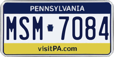 PA license plate MSM7084